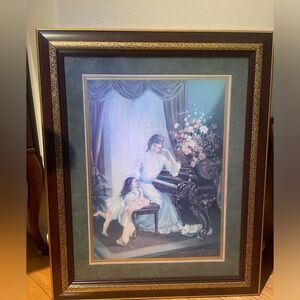 VINTAGE Home Interior Di Giacomo “Mother May I Play” vintage art 
27”x 33